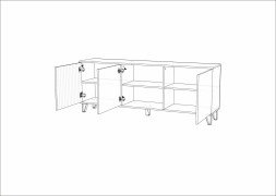 Тумба ТВ Ливерпуль, белый/бетон светлый