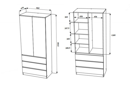 Шкаф Мори МШ 900.2  