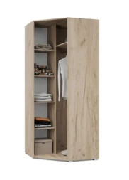 Шкаф угловой Виора, Серый дуб/Белый